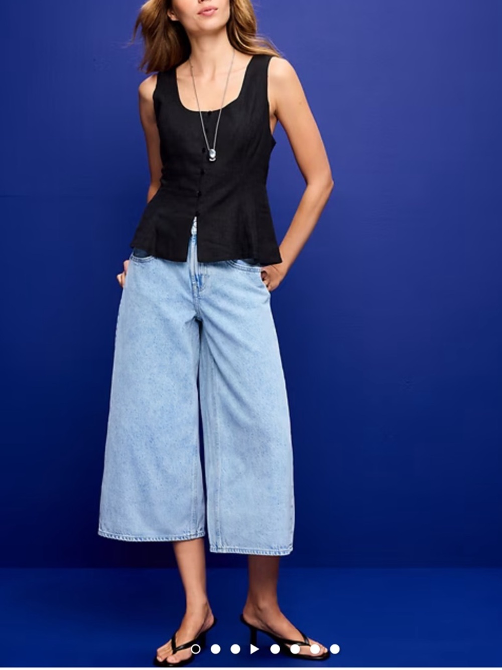Wide Leg Crop Jeans in Light Blue